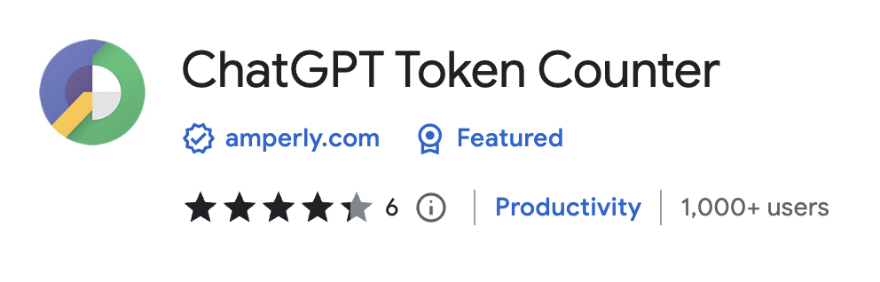 ChatGPT Token Counter browser extension